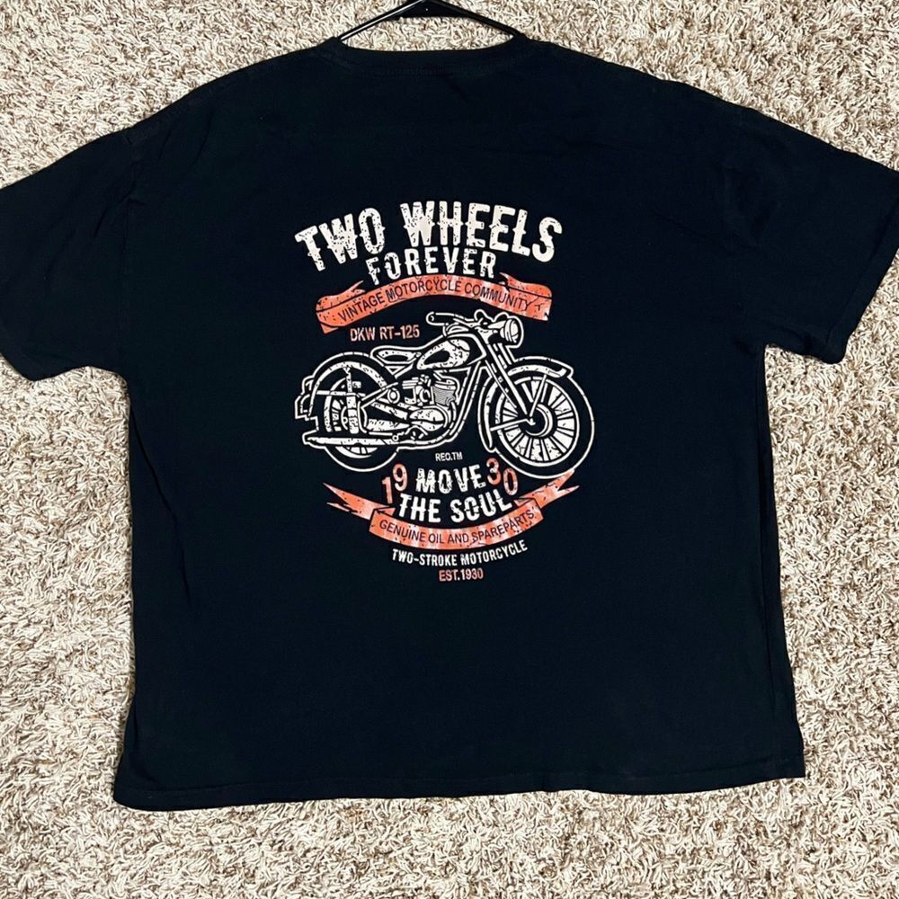 🔥🏍 TWO WHEELS FOREVER Vintage Motorcycle Community graphic- not Vintage or AOP - Picture 3 of 5